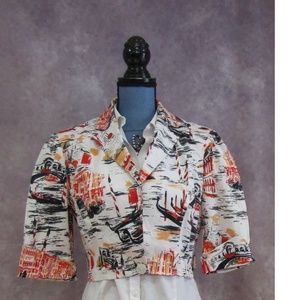 LL New York Venice Scenic Print Cropped Jacket 8